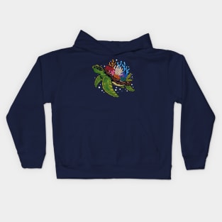 Sea Turtle Coral Illustration Kids Hoodie